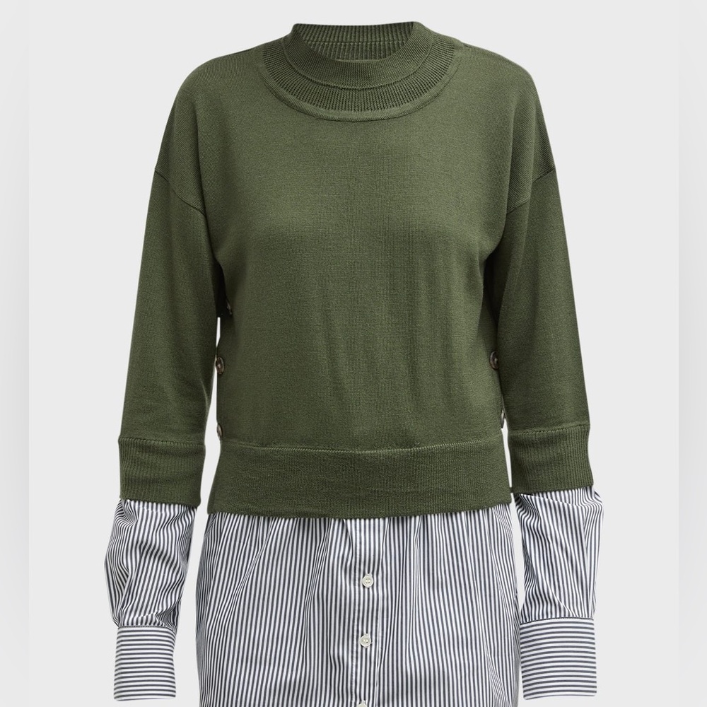 NWT Veronica Beard Ravi Mixed Media Pullover